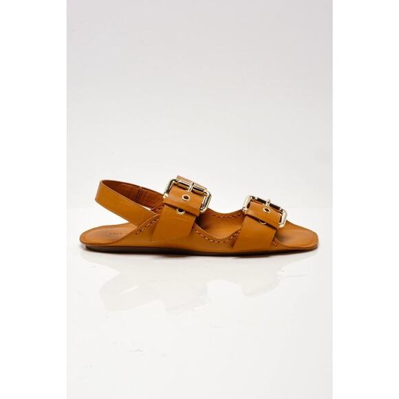 $138! FREE PEOPLE - BLOSSOM BUCKLE SANDALS IN LUGGAGE LEATHER SZ 9 NWOT! - Picture 3 of 8